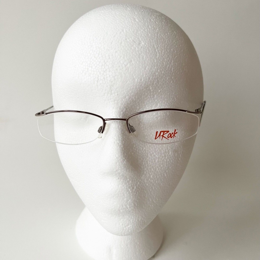 UROCK Eyeglasses Frame U721 Brown 52-18-135 Semi Rimless Display Model